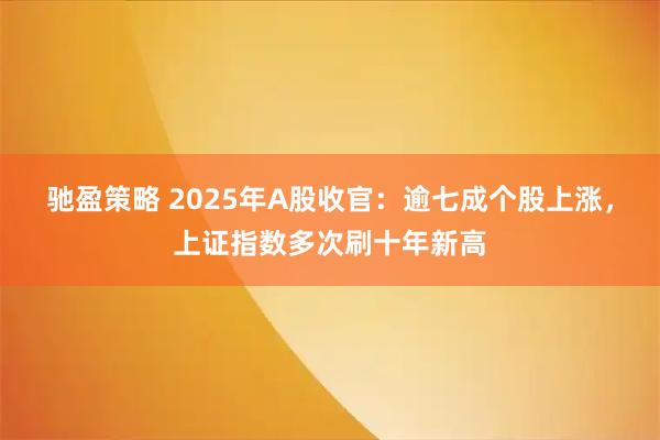 驰盈策略 2025年A股收官：逾七成个股上涨，上证指数多次刷十年新高